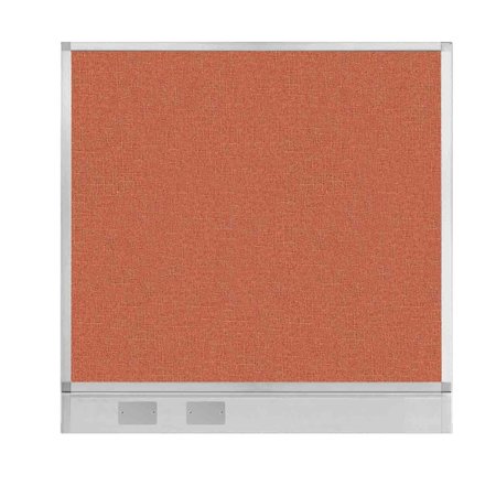 VERSARE Hush Panel Configurable Cubicle Partition 4' x 4' Papaya Fabric W/ Cable Channel 1812532